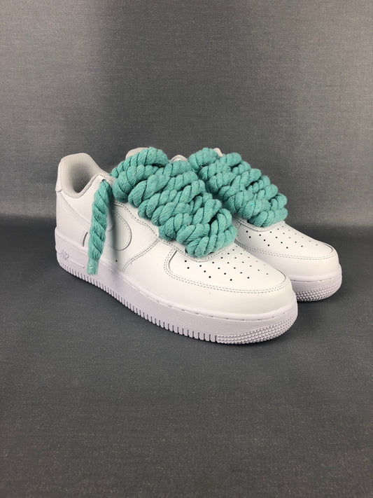 AF1 White | Rope Forces Baby Blue 