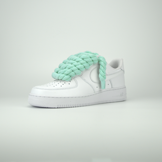 AF1 White | Rope Forces Baby Blue 