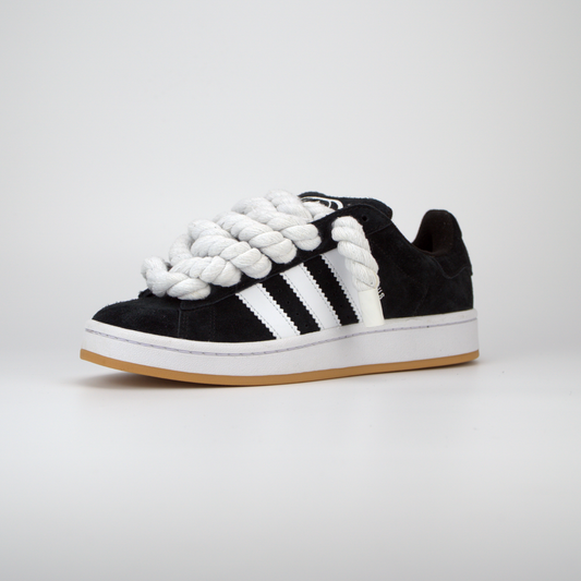 Black Adidas Campus 00s | Rope Laces Weiß