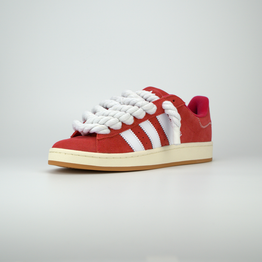 Red Adidas Campus 00s | Rope Laces Weiß