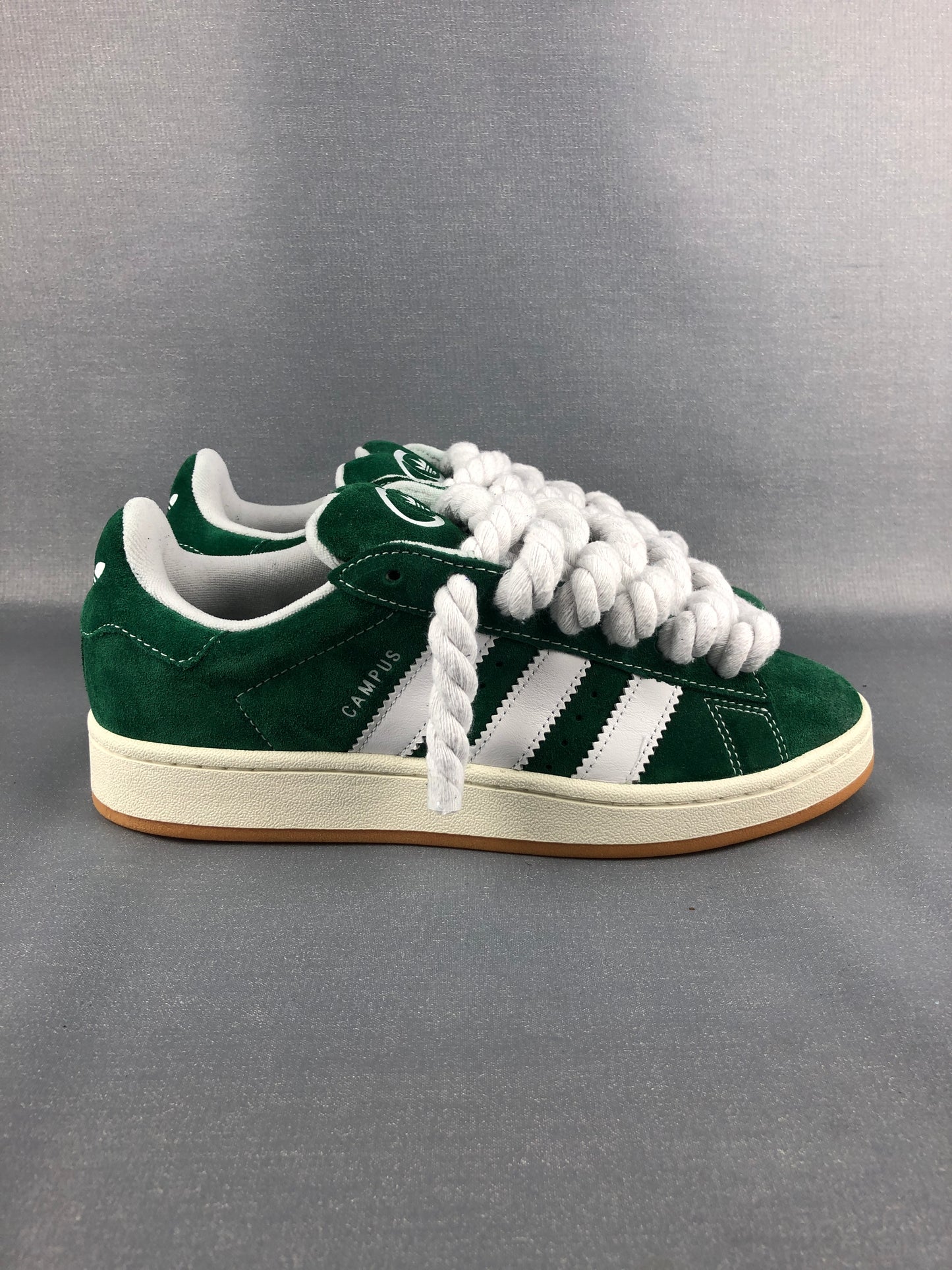 Green Adidas Campus 00s | Rope Laces White
