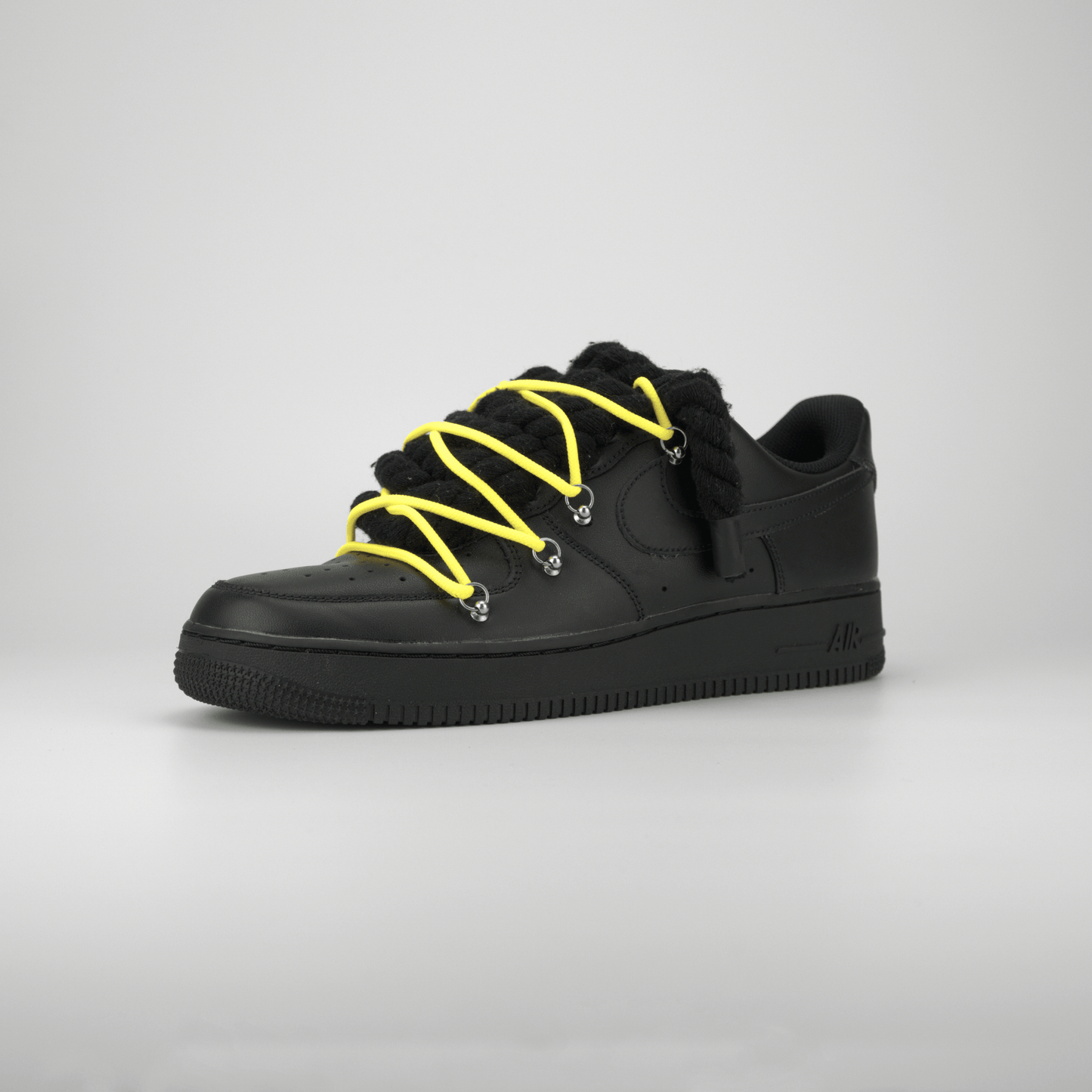 AF1 Black | Spesh Laces Yellow