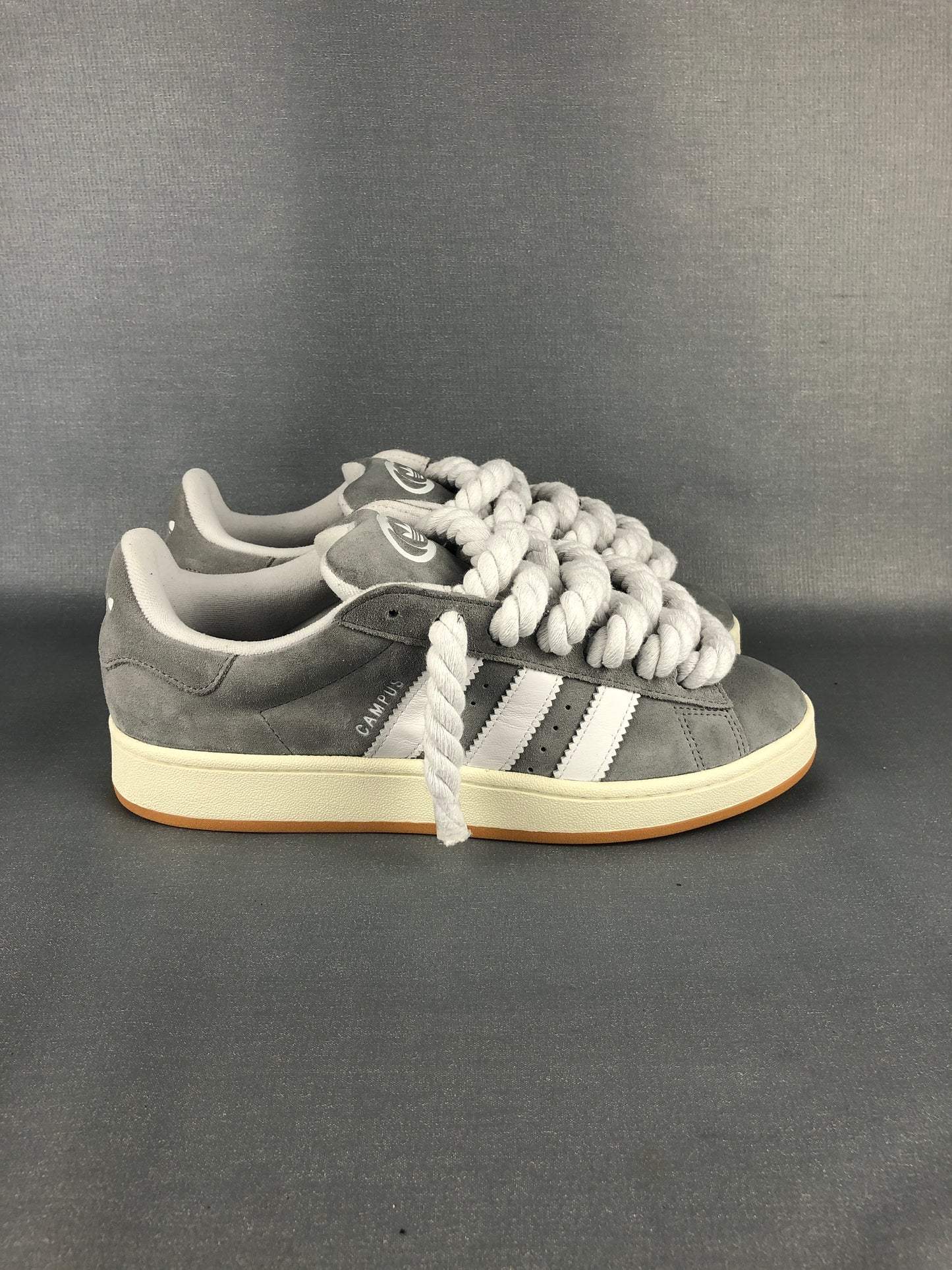Gray Adidas Campus 00s | Rope Laces Weiß